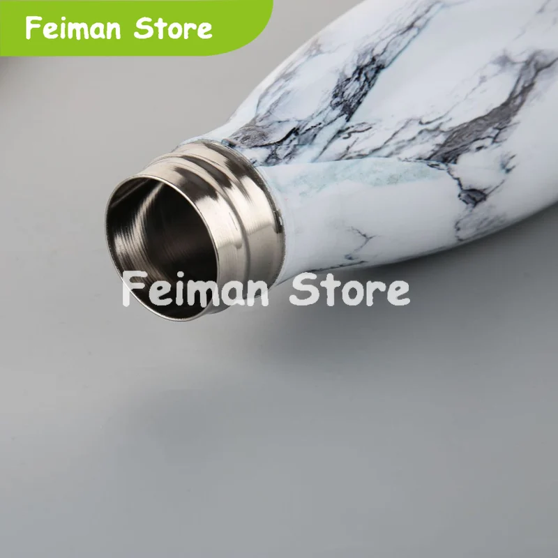 Мрамор принт бутылка для воды изотермическая Чашка 500 мл Нержавеющая сталь пива