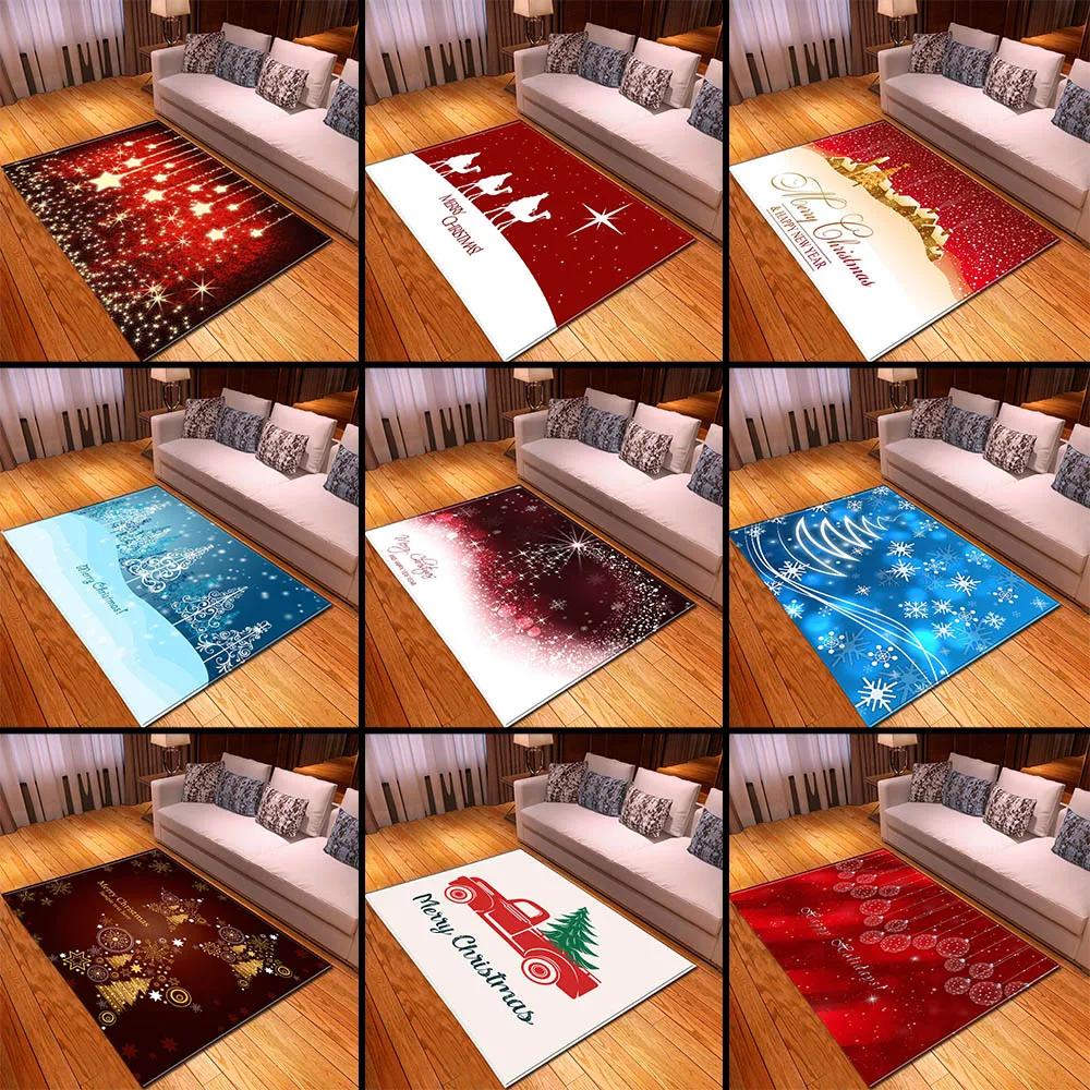 Веселые рождественские ковры 3D печатные коврики для гостиной Рождественский