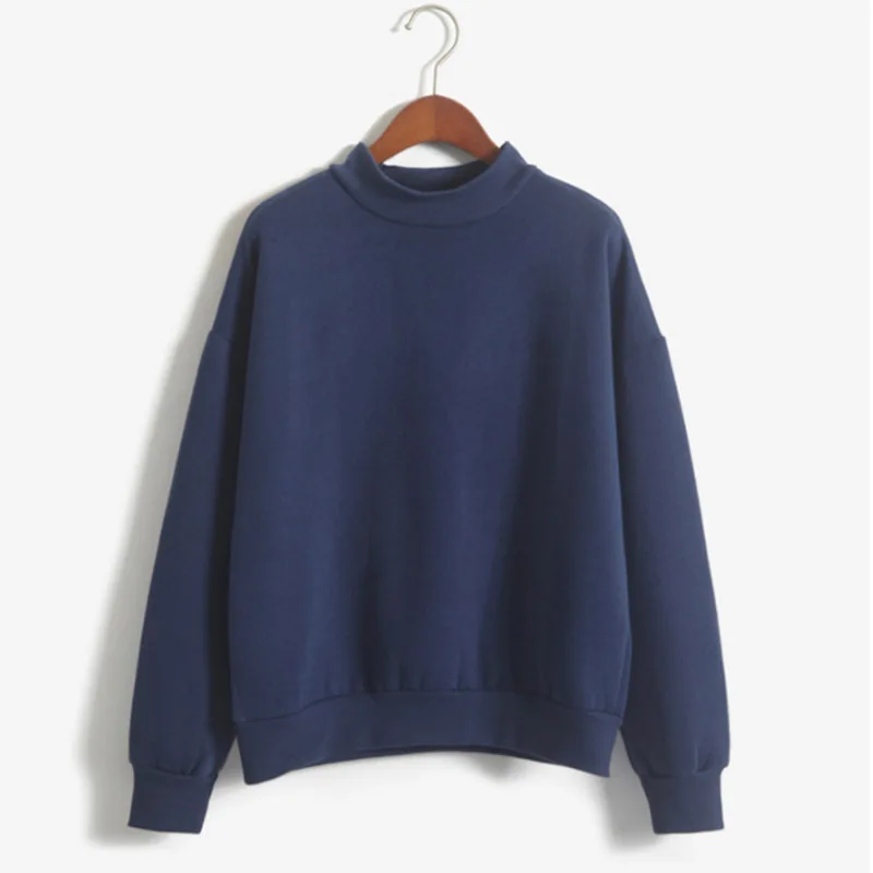 

2021Women Pullovers Hoodies Autumn Winter Casual Solid Color Crew Neck Long Sleeve Sweatshirt Pullover Ladies Loose Tops Plus Si