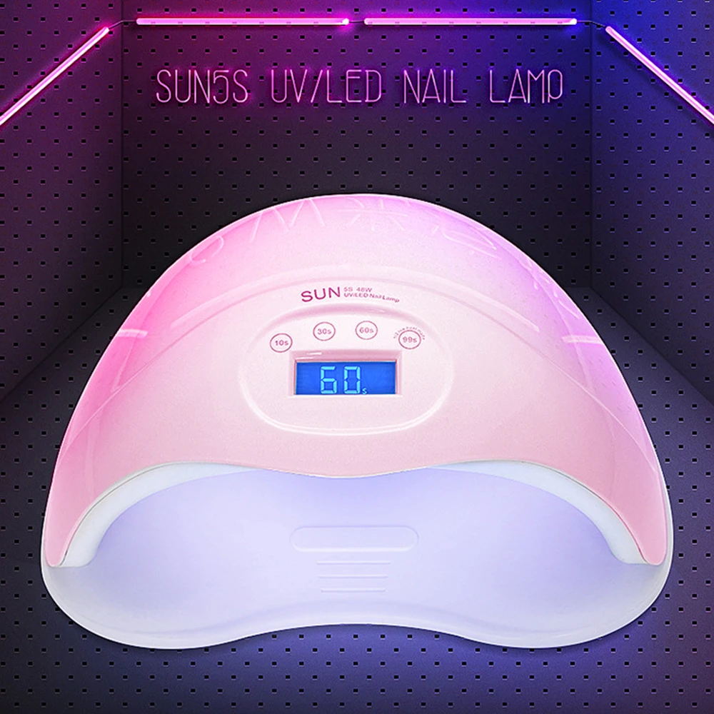 УФ-светодиодная лампа для сушки ногтей SUN5 Plus 48 Вт датчик маникюра Солнцезащитный