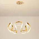 Современная люстра, освещение для столовой, спальни, гостиной, кабинета, серая и Золотая и желтая, домашние светодиодсветодиодный люстры, лампа