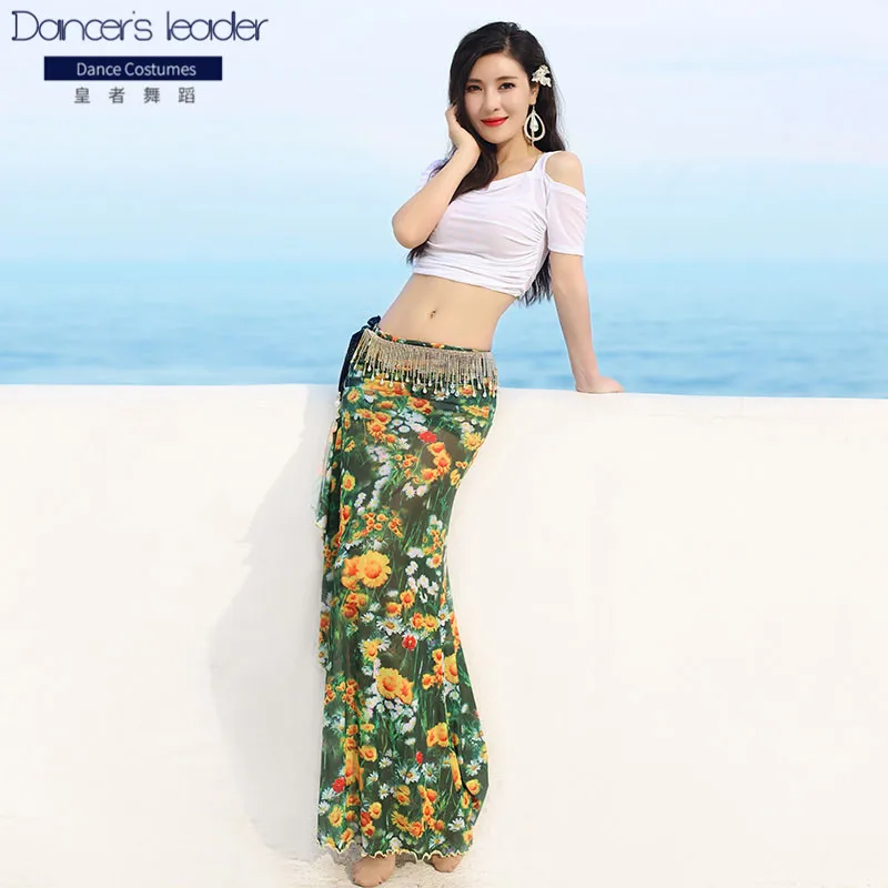 

2020 new summer belly dance costume practice clothes suit female beginner sexy water yarn performance group suit