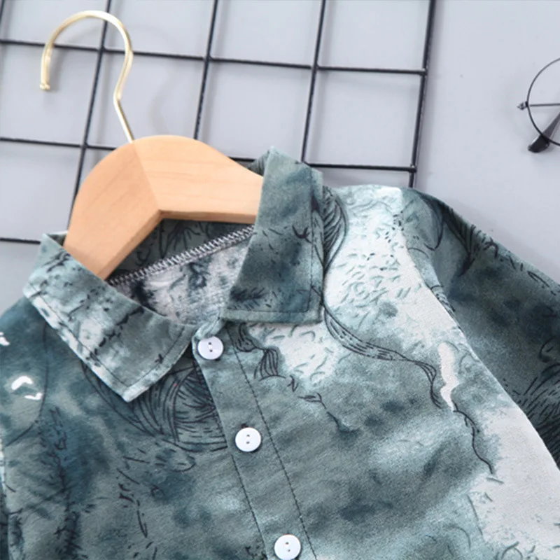 Ropa de primavera y oto&ntilde;o para ni&ntilde;os, traje de dos piezas con una hilera de botones, peque&ntilde;o y mediano-1