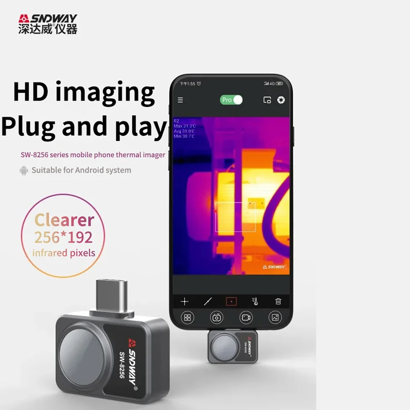 SNDWAY SW-8256 тепловая камера Инфракрасный Тепловизор Мобильный USB тепловизор Android для