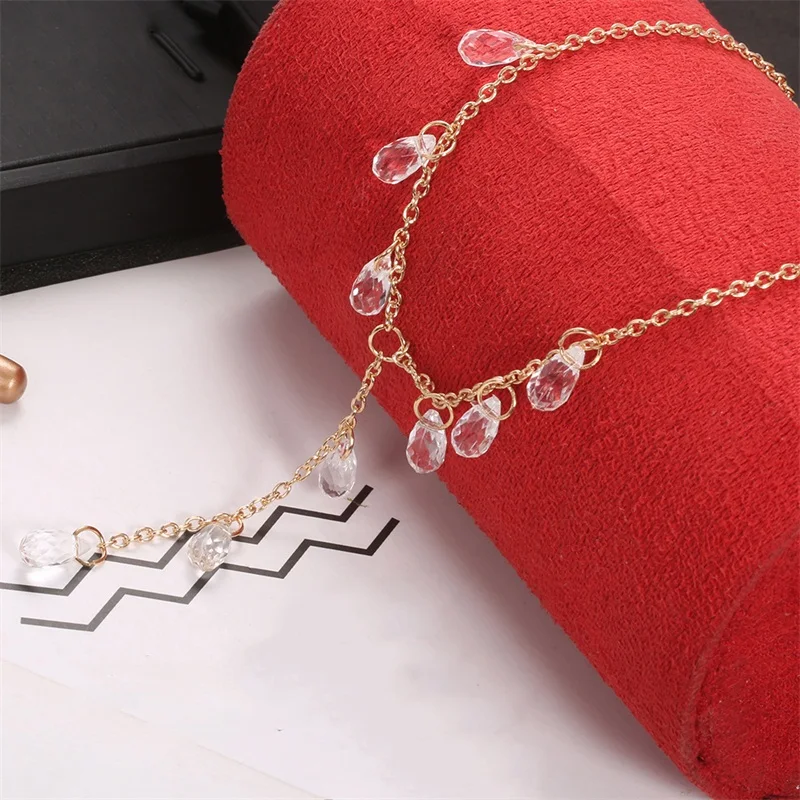 1 шт. для девушек модное ожерелье с украшением в виде кристаллов и подвеской из