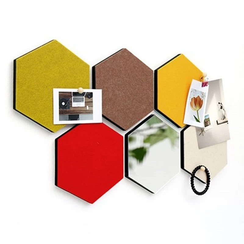 Hexagon Wall Stickers 3D Letter Message Board Photo Display Felt Kids Room Decor Background Wallpaper Decorative | Дом и сад