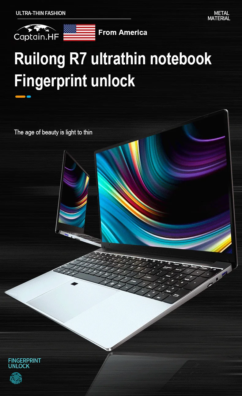 Billig UNS Kapitän AMD Ryzen R7 2700U Wahre Farbe Restaurierung Backlit Tastatur Full HD 15.4
