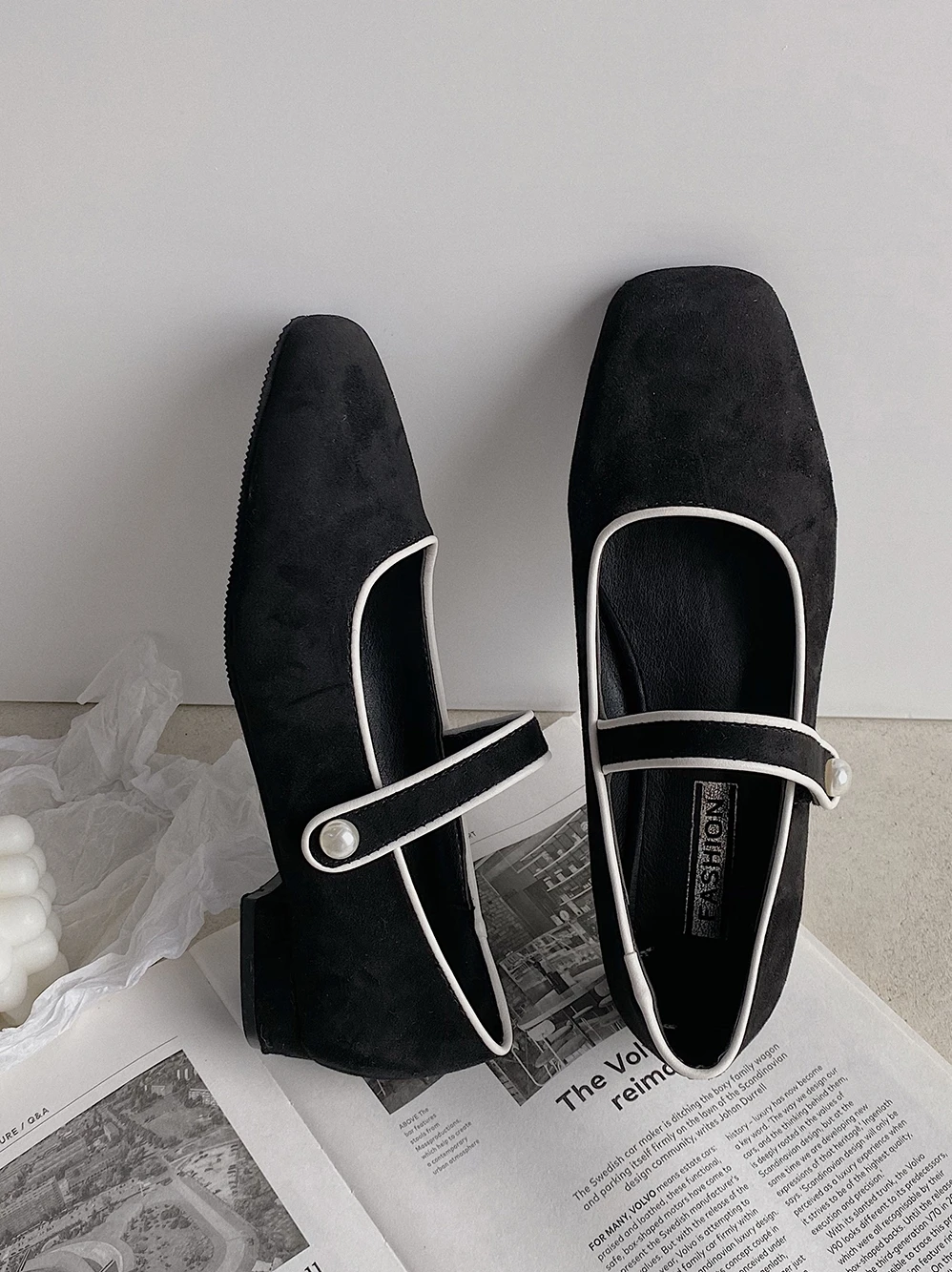 

One Word With Mary Jane Women's Shoes Spring And Summer New Retro Square Toe All-Match Shallow Mouth Low-Heeled Shoes