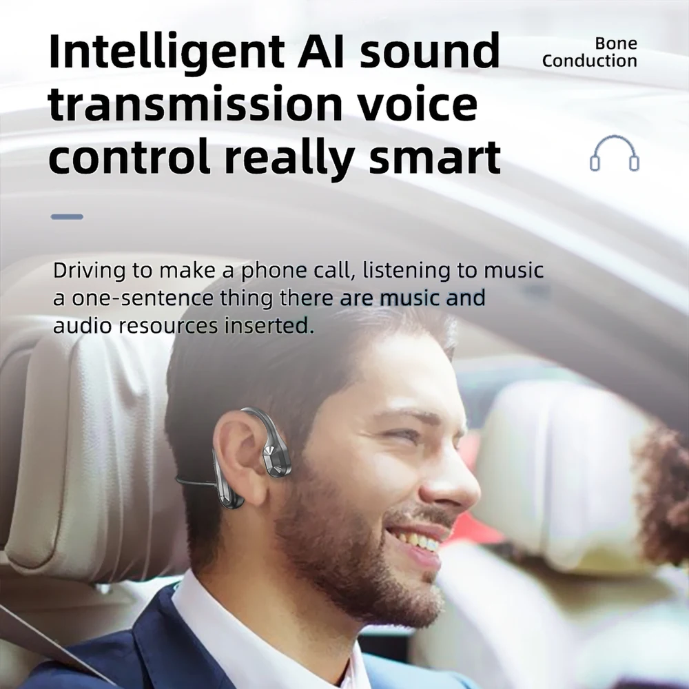 Беспроводные Bluetooth наушники с костной проводимостью ушной крючок спортивные