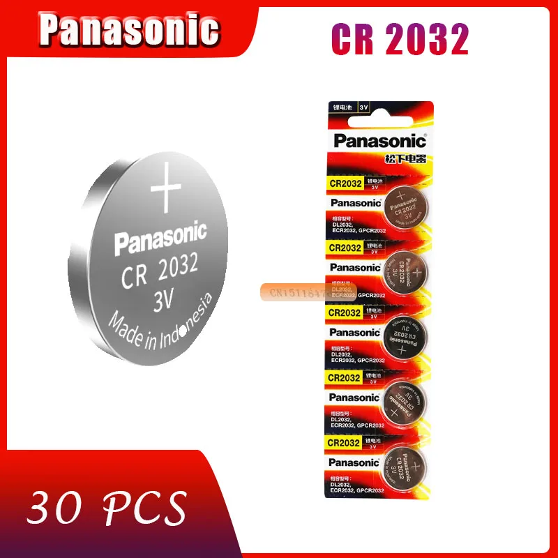 30 X Оригинальная Совершенно новая батарея для PANASONIC cr2032 3v Кнопочная монета