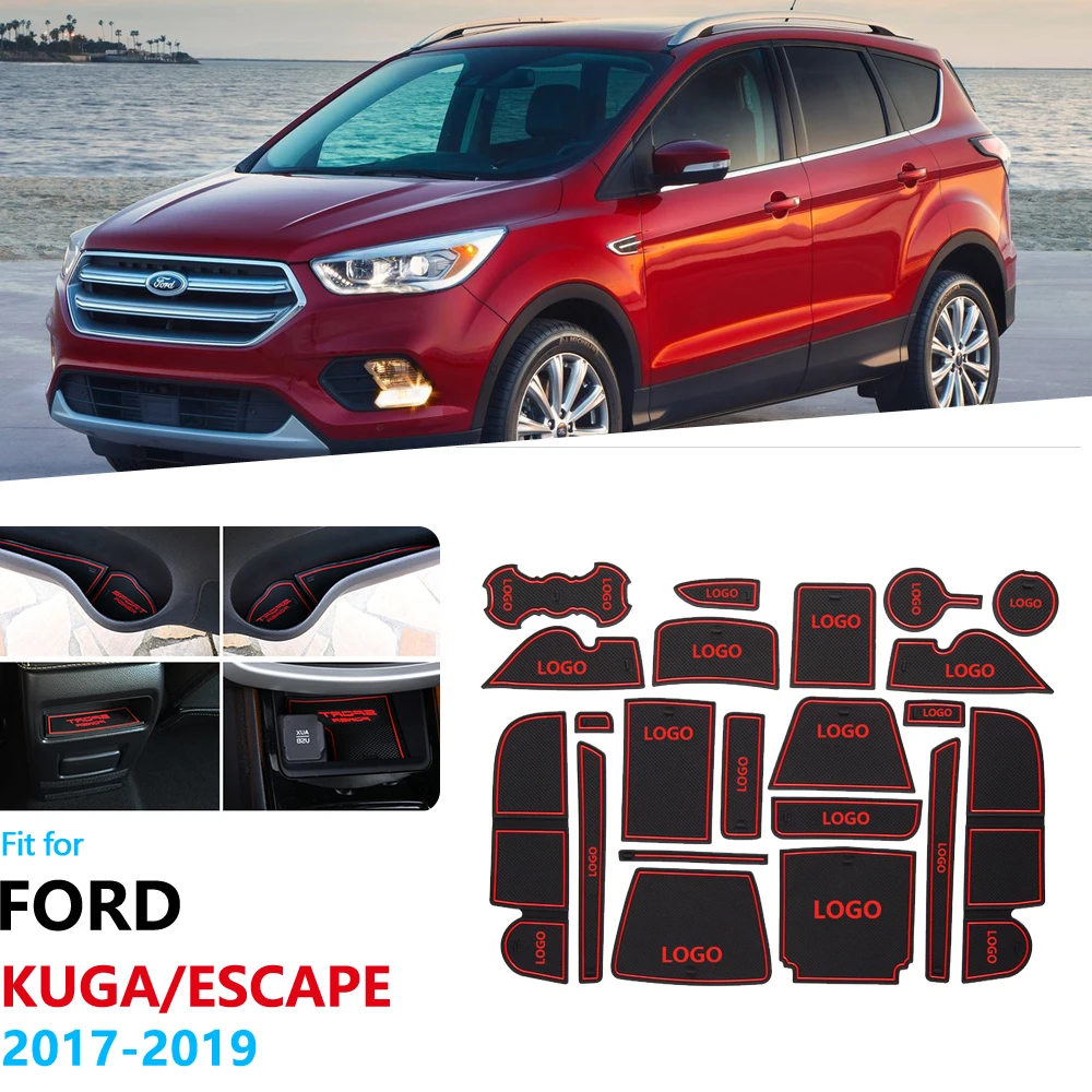 Противоскользящие резиновые коврики для подстаканников Ford KUGA 2017 2018 2019 Escape MK2 Facelift