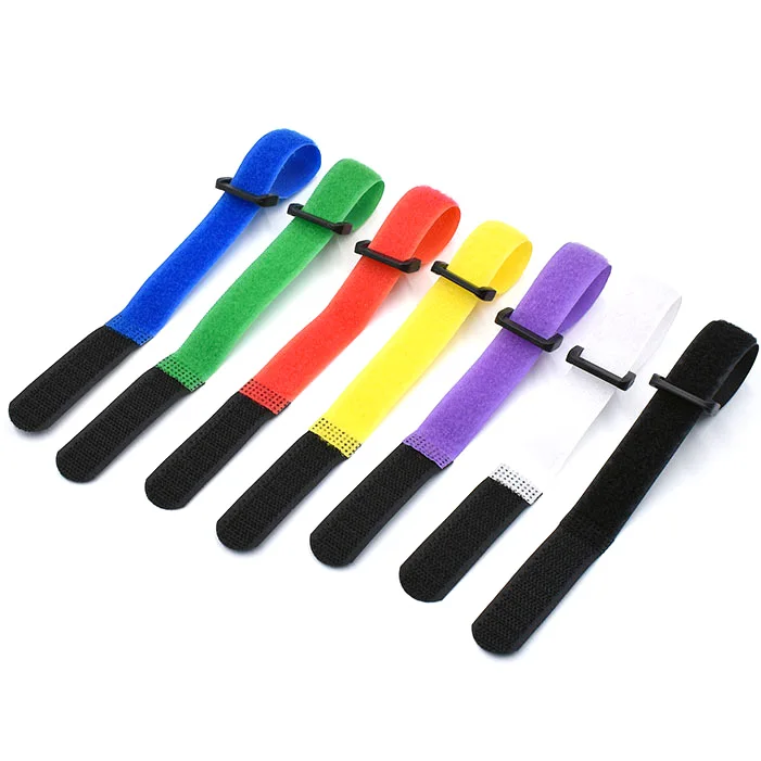 

10pcs/lot 2cm * 20cm nylon Reverse buckle velcros magic hook loop fastener cable ties velcroing strap sticky Line finishing