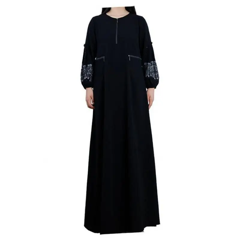 

Middle East Muslim Abaya Kaftan Long Dress Women Embroidered Musulman Ramadan Prayer Garment Arab Islam Jalabiya 2021