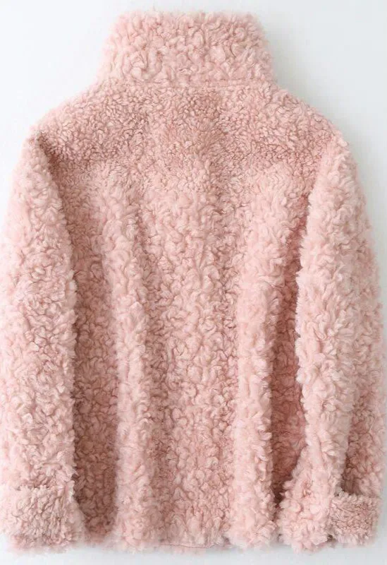 100% Real Sheep Shearling Fur Coat Sheep Shearing Autumn and Winter Clothes Korean Jacket Ladies Women Clothes