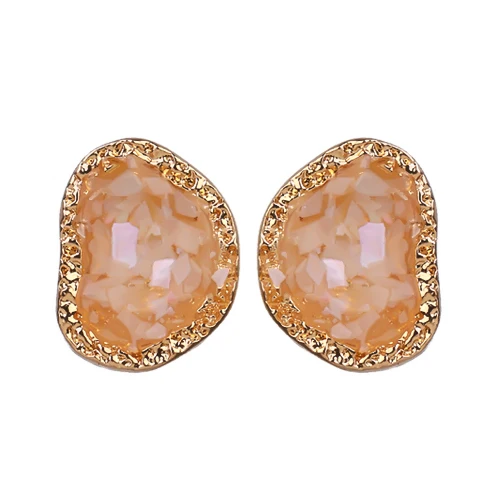 Pink YMYW S925 булавка корейский, геометрической формы романтические милые очаровательные серьги-гвоздики с драгоценными камнями для женщин Свадебные ювелирные изделия Pendientes Mujer - Окраска металла: Pink