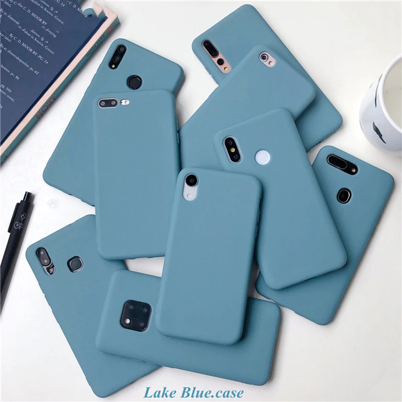 

Lake Blue Matte Phone Case For xiaomi redmi note 8 7 6 5 4 Pro 8a 7a 6 6A 5 5A 5 Plus 4A 4X S2 K20 Silicone Soft TPU Cover