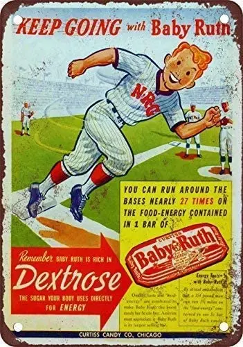 

Nonbrand Vintage tin Signs,8" x 12" Baby Ruth and Baseball Warning Sign Metal Office Garden Metal Sign Wall Decor