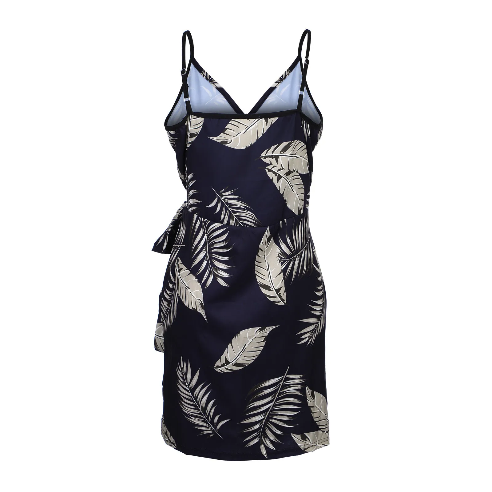 

Women Sexy Spaghetti Mini Dress Sexy V Neck Casual Floral Print Party Dress Sashes Women Summer Beach Dress Loose Vestidos 2021