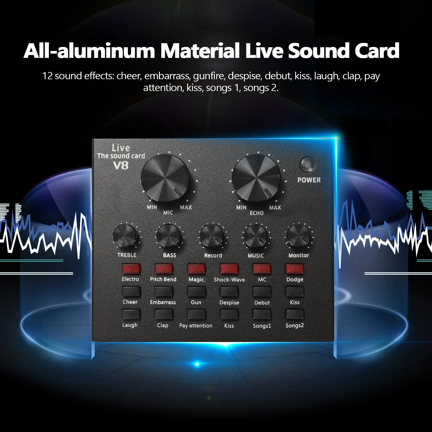 

Multifunctional Suspension Microphone Kit Broadcasting Recording Condenser Microphone Intelligent Volume Adjustable Audio Mixer