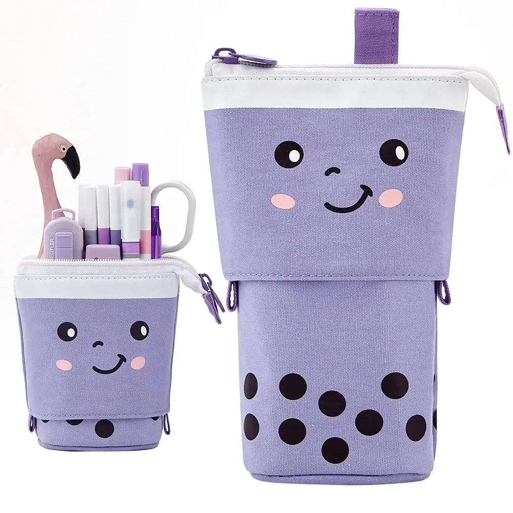 

Creative Retractable cat pencil case school stationery bag Kawaii Pencil cases canvas big cute pen holder gifts for kids pen bag