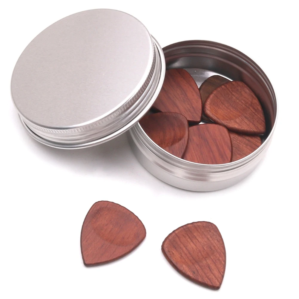 

10pcs Solid Wood Guitar Picks Storage Box Holder for Guitar Accessories Parts Assorted Colours Guitar Part Accessories