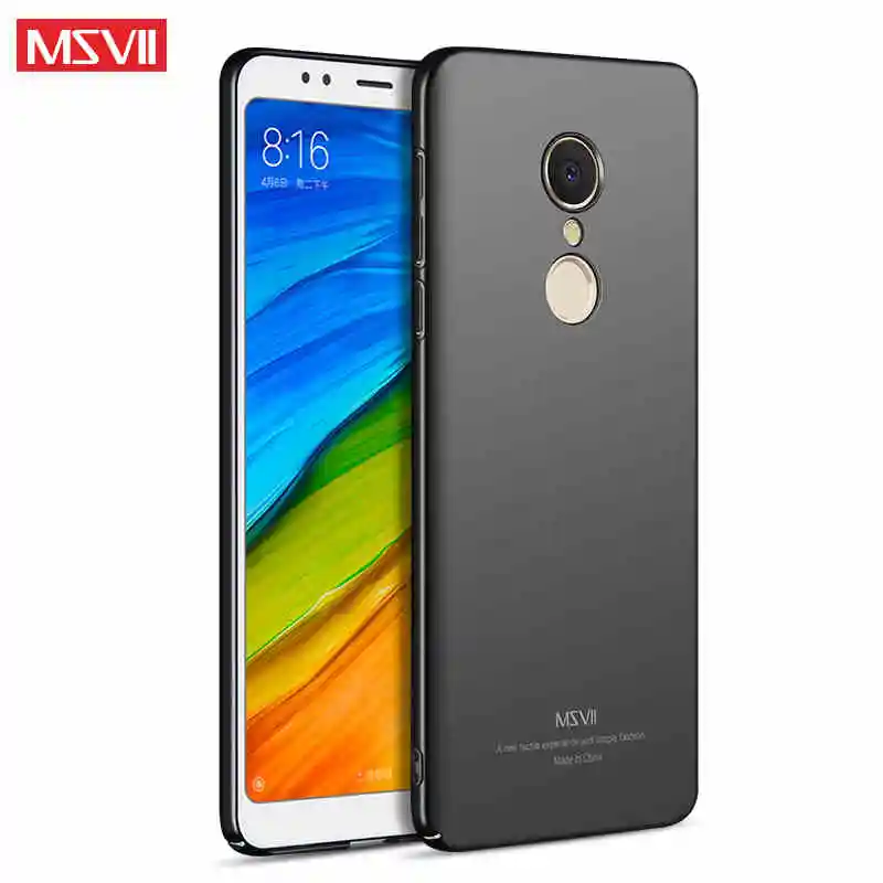 For Xiaomi Redmi 5 Plus Case MSVII Finger Ring Slim Frosted Redmi5 Metal Magnetic Holder Cover Pro | Мобильные телефоны и