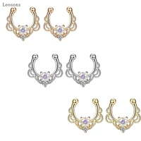leosoxs 1pcs european and american hot selling new zircon nose ring nose piercing jewelry new