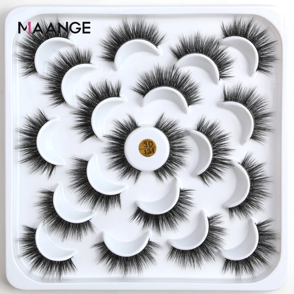 

Ресницы Накладные MAANGE 3D из искусственной норки, натуральные длинные, драматический объем, принадлежности для макияжа, 3/6/10 пар
