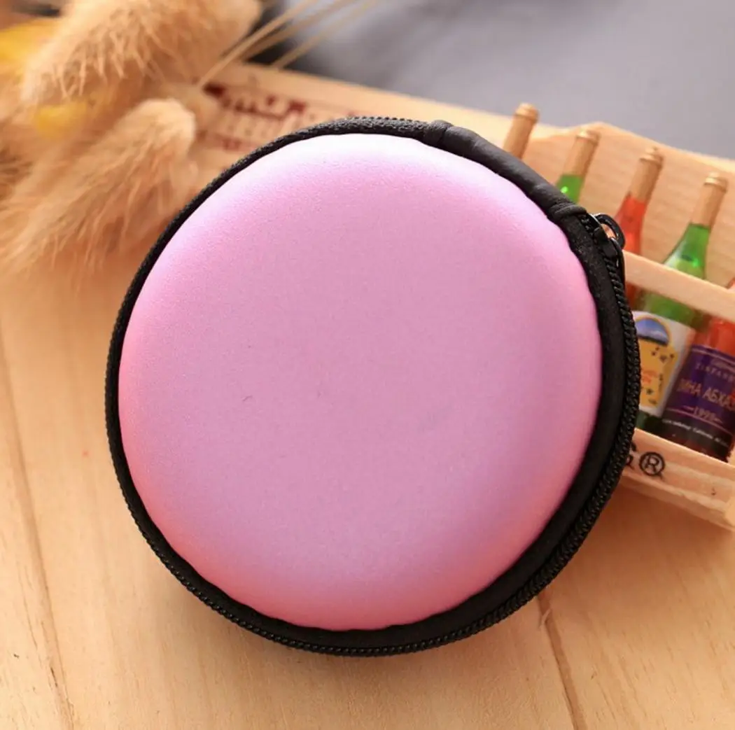 Жесткий чехол сумка для наушников портативные круглые наушники на молнии