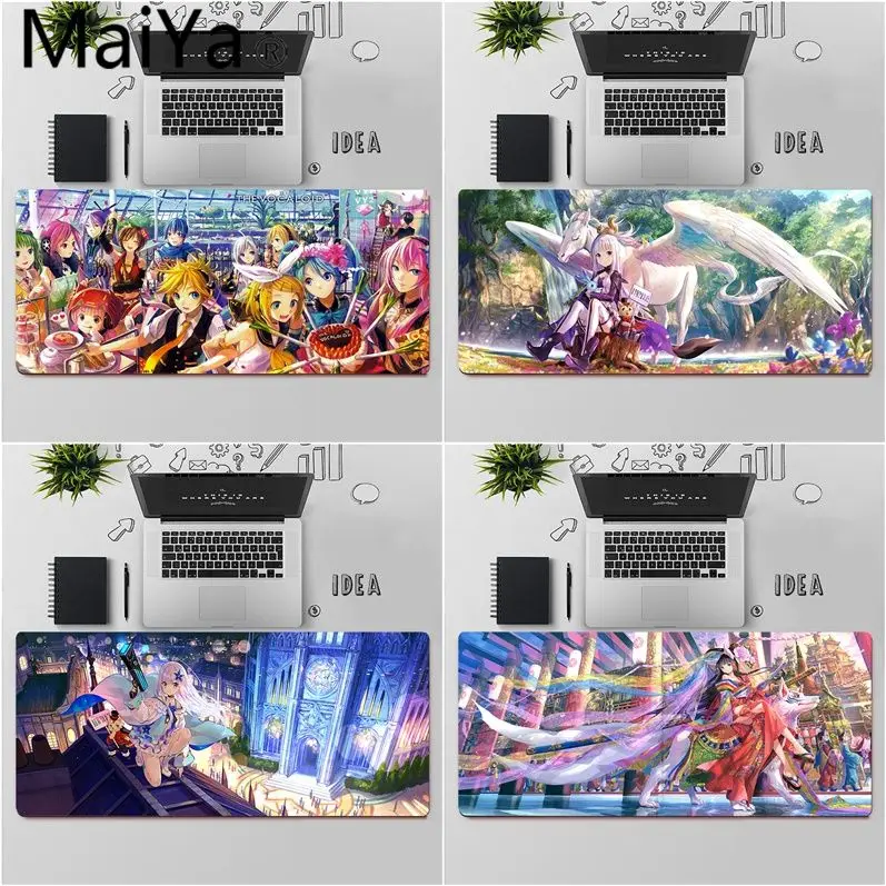 

Настольный коврик для мыши Maiya, резиновый, в японском стиле аниме, большой коврик для мыши и клавиатуры