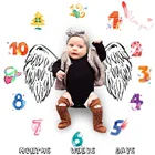 1 м ковер с крыльями ангела для новорожденных на веху Одеяло фон для фотосъемки с изображением коврик изображение ковер фон детские реквизиты аксессуары