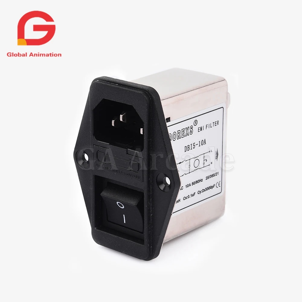 

6A/10A 115/250V AC Noise Suppressor Power EMI Filter for Arcade Machine arcade cabinet parts coin operated game accessories