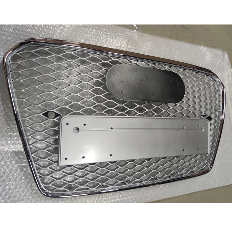 

For RS5 Style Front Sport Hex Mesh Honeycomb Hood Grill Silver for Audi A5/S5 B8.5 2012 2013 2014 2015 2016
