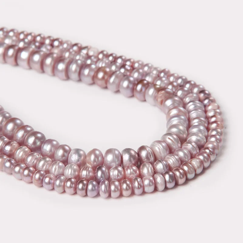 Бусины Из Натурального пресноводного жемчуга плоские фиолетовые бусины в форме