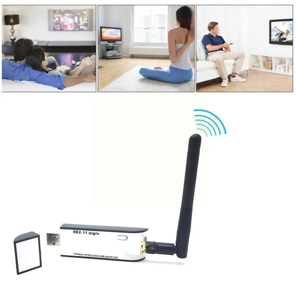 

New WIFI USB Adapter RT3070 150Mbps USB 2.0 WiFi Wireless T6V2 Network 802.11n Card external Adapter Antenna With U5P5