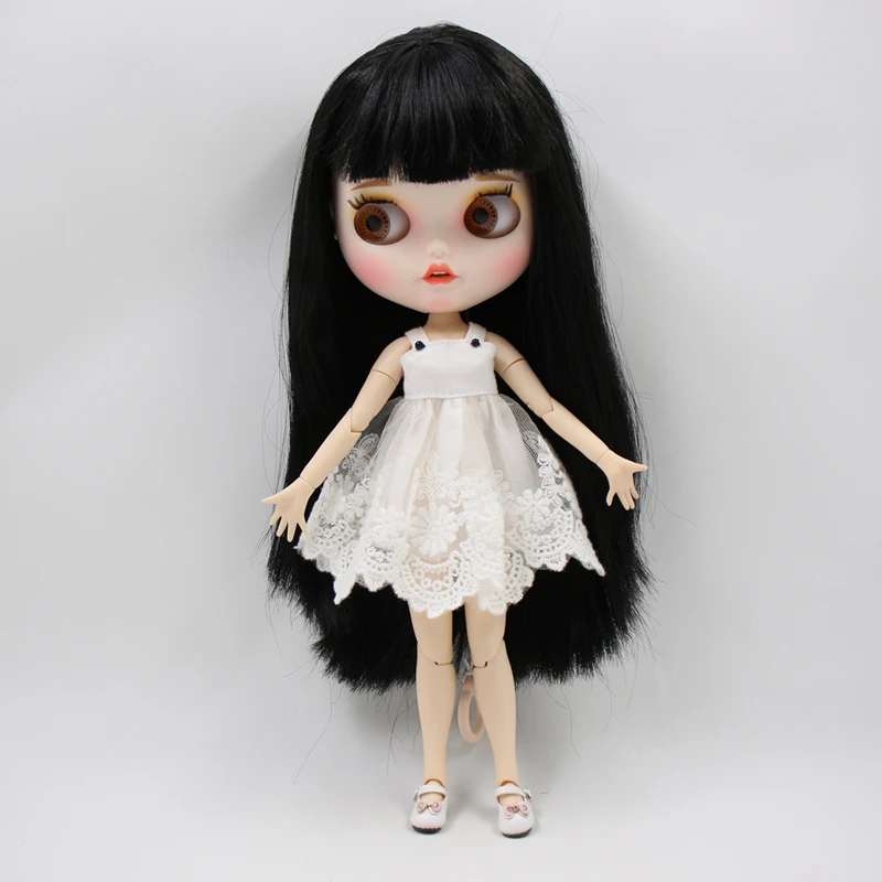 Ледяная кукла DBS Blyth 1/6 bjd белая кожа 19 сустав тела длинные прямые черные волосы и
