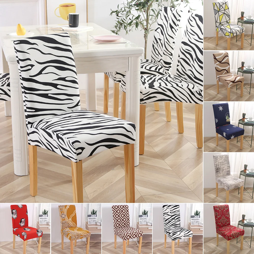 

Geometric Dining Chair Cover Spandex Elastic Chair Slipcover Case Stretch Chair Covers for Wedding Hotel Banquet Dining Room