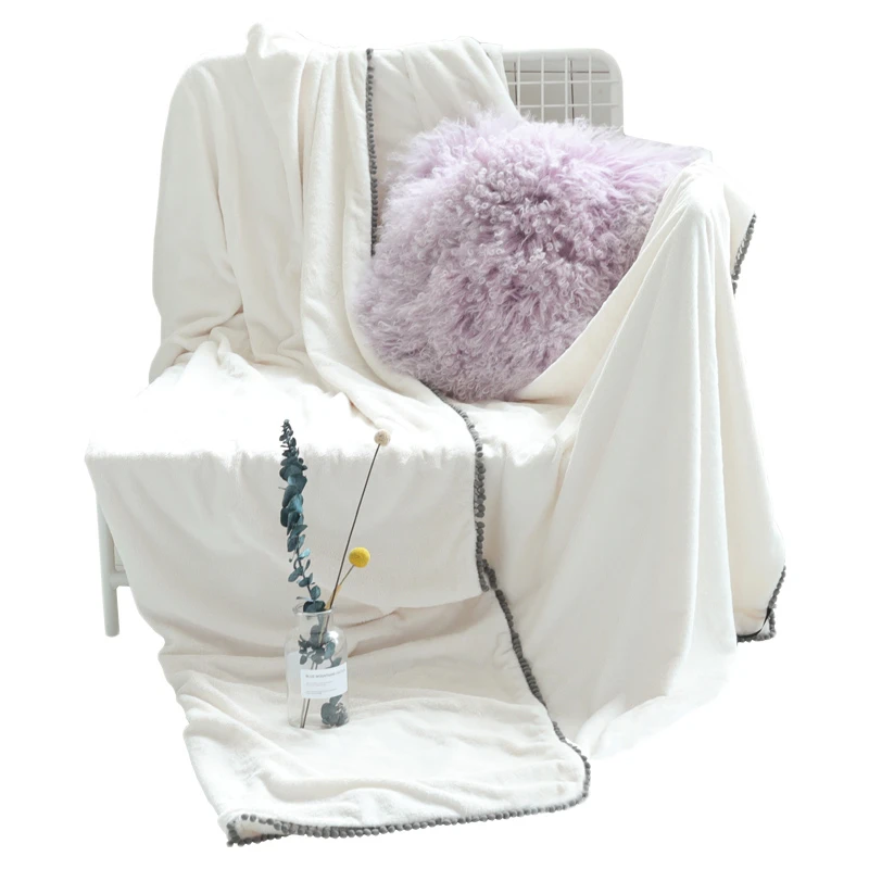 

Modern Simple Wind Travel Coral Velvet Thickened Shawl Covered Foot Bed Decoration Office Air Conditioning Blankets Home