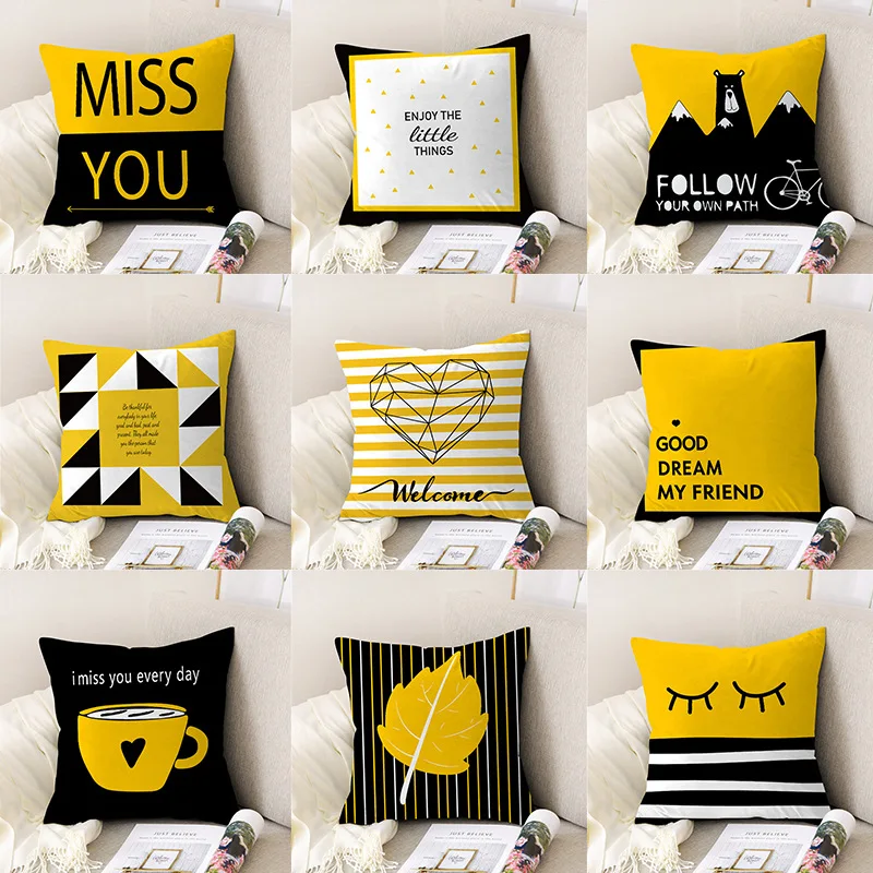 

Yaapeet 1pc Heart-shaped Pattern Cushion Cover Polyester Giraffe Printed Cushion Decorative Retro Leaf Printed Wall Decor