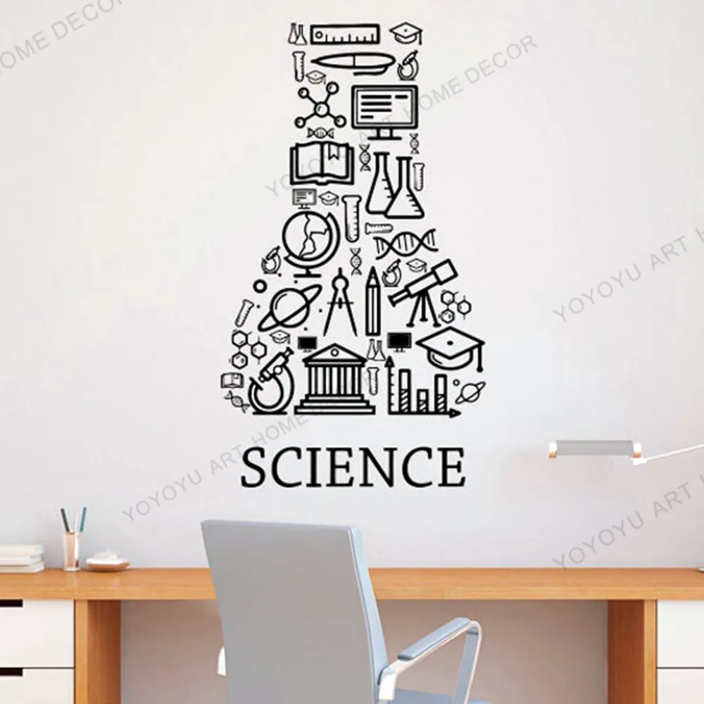 

Science Education Wall Decal Vinyl Wall Sticker School Home Office Art Design Murals Classroom non-toxi Material PVC rb726
