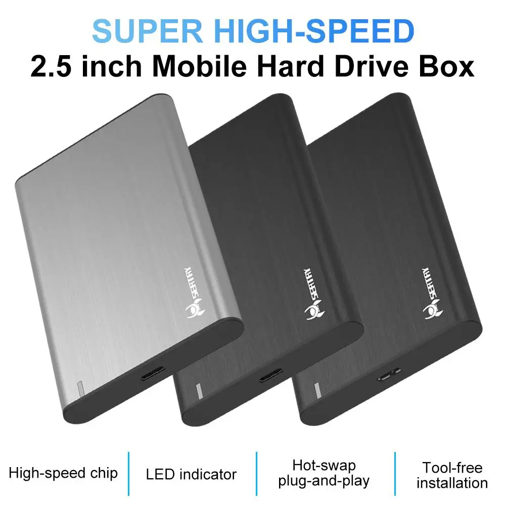 Чехол для жесткого диска 2 5 дюйма SATA 3 0 к USB адаптер корпус SSD диск HDD коробка Тип C 1
