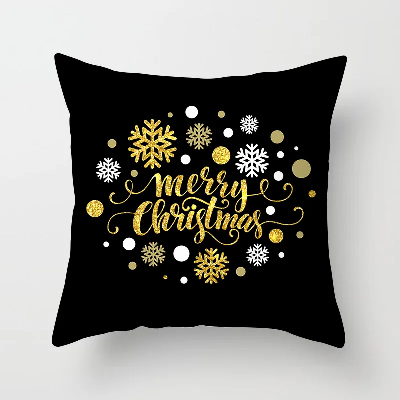 

Taoup Gold Black Snowflake Merry Christmas Pillowcase Xmas Decor for Home Decor for Christmas Ornaments Xmas Noel Santa Claus