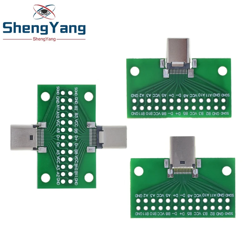 Разъем Type-C штекер-гнездо USB 3.1 тест адаптер для печатной платы Type C 24P 2 54 мм разъем