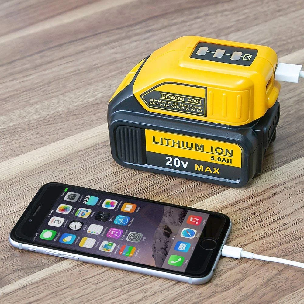 

DCB090 DCB184 12V/20V MAX USB Charger Compatible with Dewalt Cordless Power USB Charger Compatible With Electronic Devices