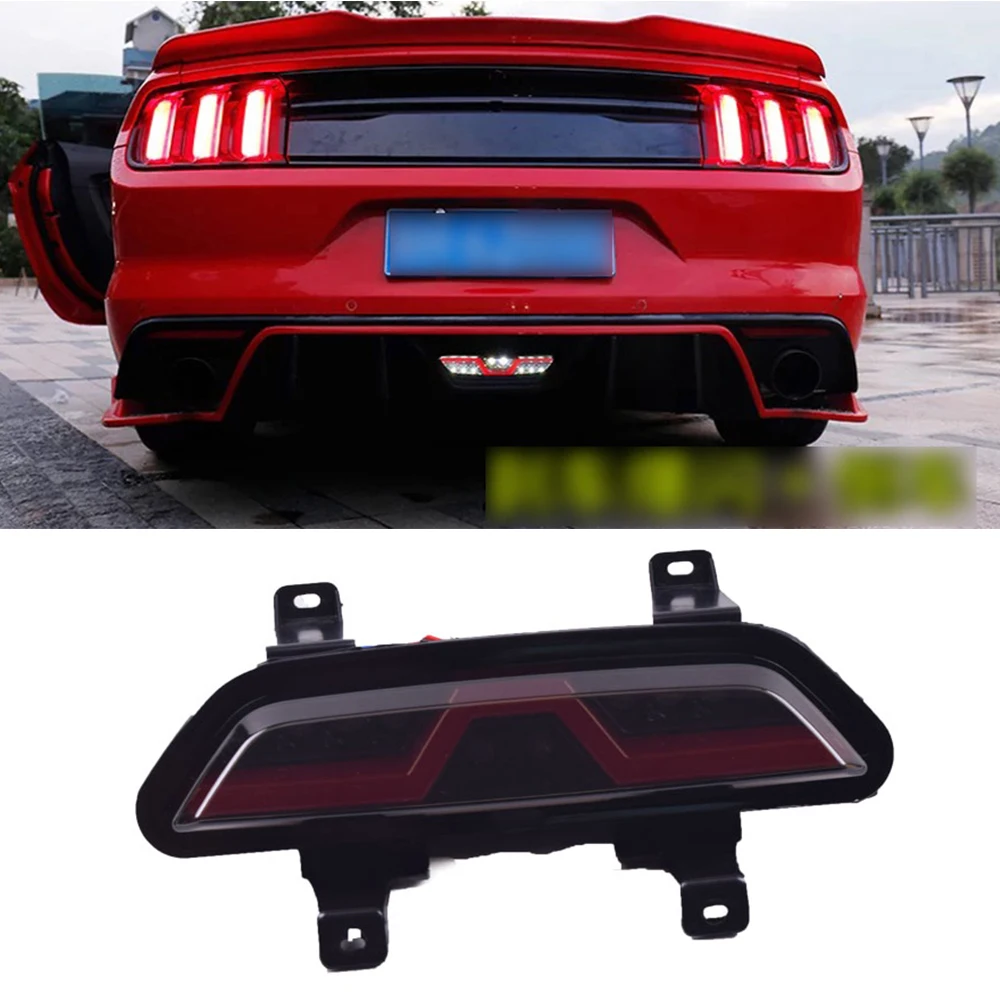 

ECAHAYAKU 1 Pcs Car LED DRL Daytime Running Light for Ford Mustang 2015-2017 LED Rear Bumper Warnning Light Fog Lamp