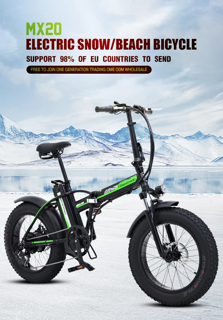 Электрический велосипед 20 дюймов ebike 48V500W Электрический горный велосипед электрический складной велосипед 4,0 fat tire bicicleta eletrica пляжный Электрический велосипед