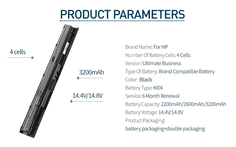 Golooloo 3200mah лаптоп с Батарея для hp KI04 HSTNN-DB6T HSTNN-LB6S TPN-Q158 TPN-Q160 800050-001 аккумулятор большой емкости павильон 14-ab011TX 15-ab038TX