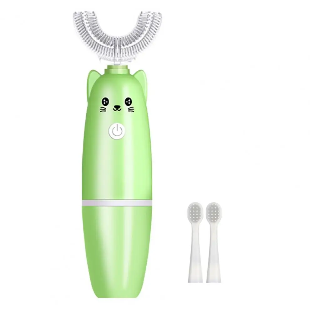 Cepillo de dientes en forma de U para ni&ntilde;os, cepillo de dientes el&eacute;ctrico suave, Limpieza Profunda, Material de grado alimenticio, cepillo de dientes de modelado de dibujos animados-4