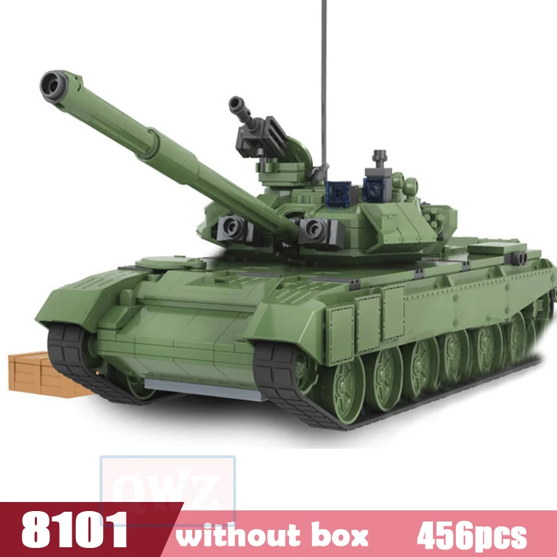 QWZ военный боевой танк модель игрушки Россия T90A морской герой лего строительные блоки собранные кирпичи для детей Подарки - Цвет: WL8101-N