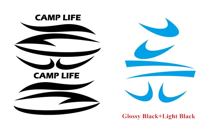 Glossy black-Blue Спортивная полоска для укладки дома на колесах трейлер для путешествий Camper Декор Наклейка Графический набор виниловые наклейки аксессуары для автомобиля Наклейка s - Название цвета: Glossy black-Blue